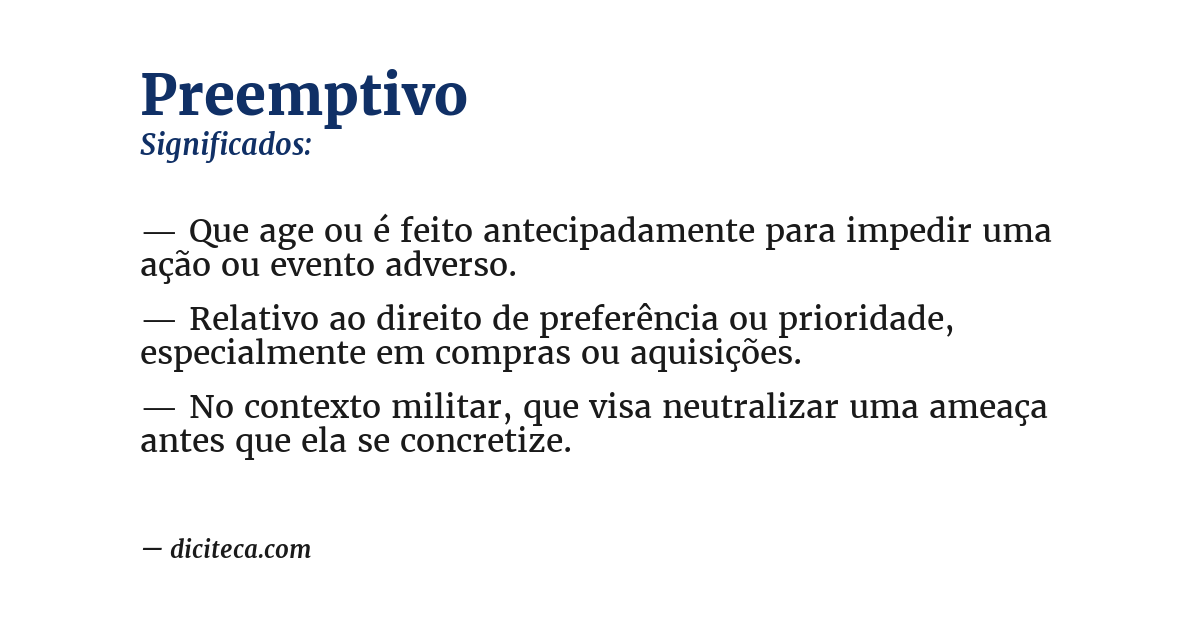 Significado de preemptivo