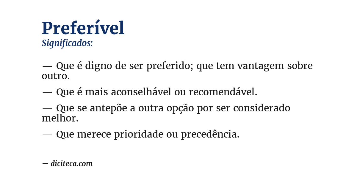 Significado de preferível