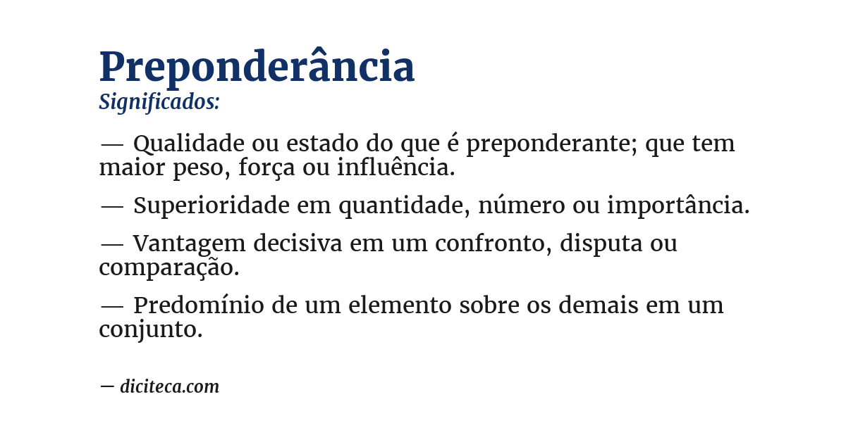 Significado de preponderância
