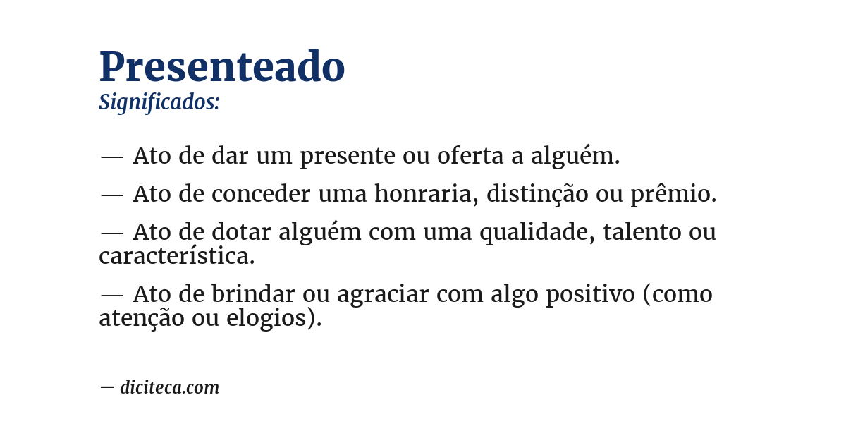 Significado de presenteado