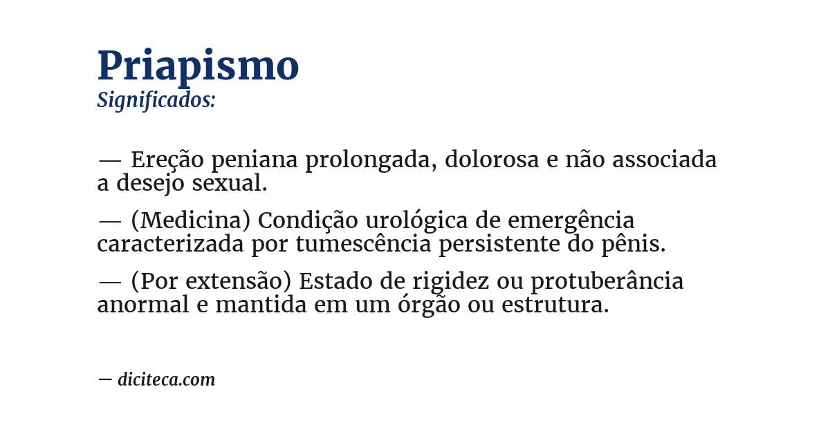Significado de priapismo