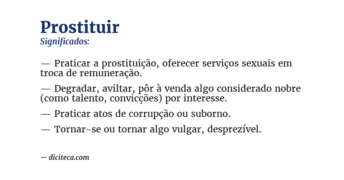 Significado de prostituir