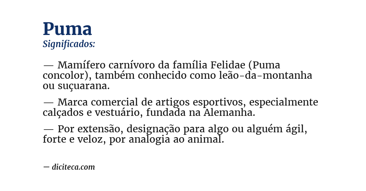 Significado de puma