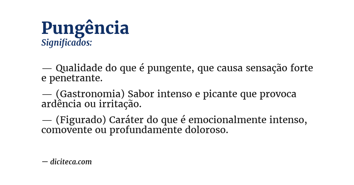 Significado de pungência