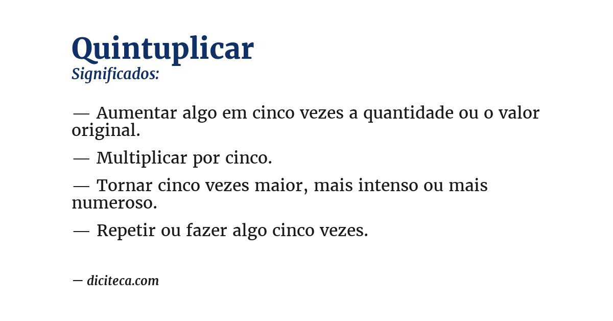 Significado de quintuplicar