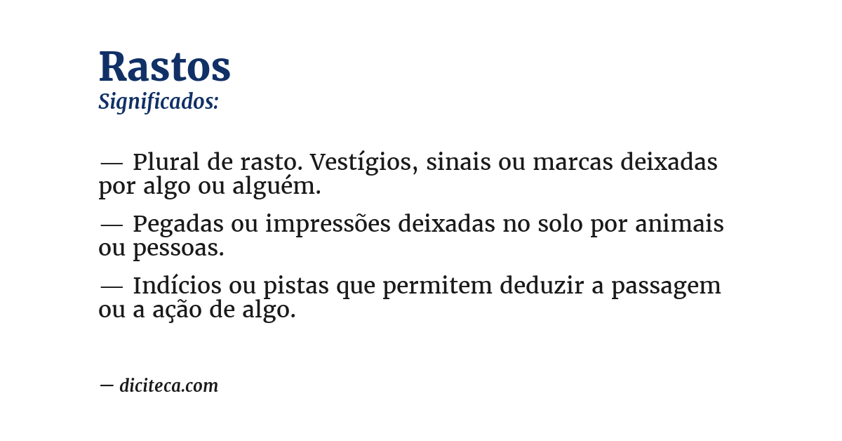 Significado de rastos
