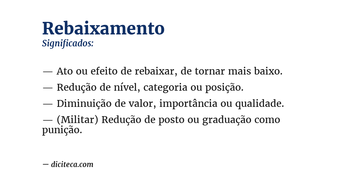 Significado de rebaixamento