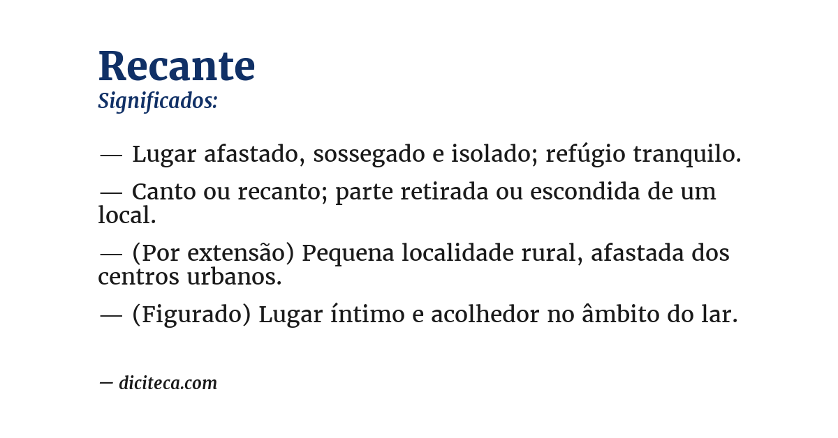 Significado de recante