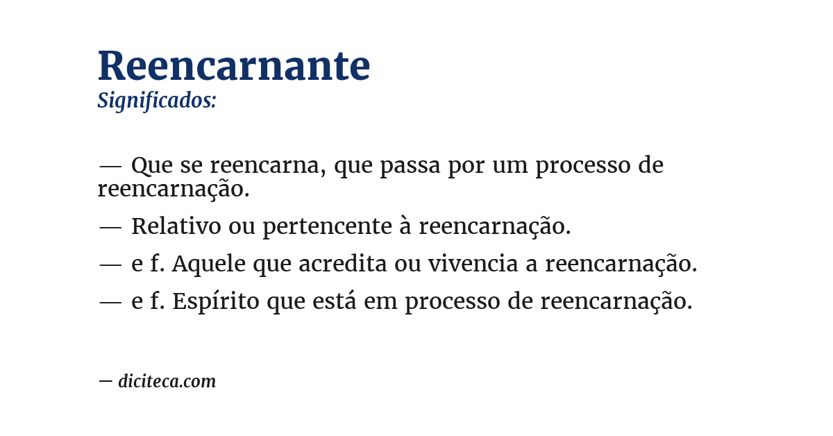 Significado de reencarnante