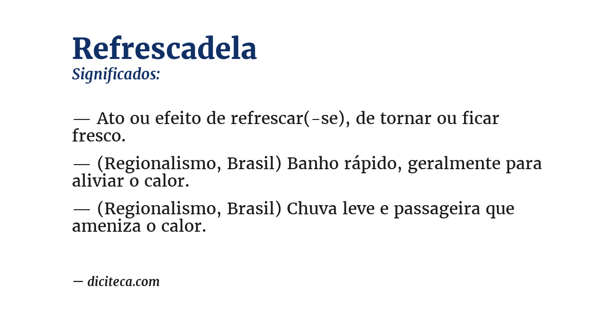 Significado de refrescadela