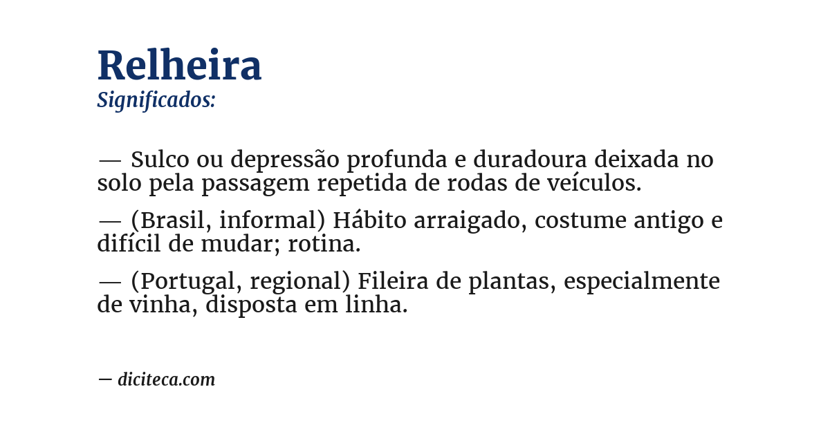 Significado de relheira