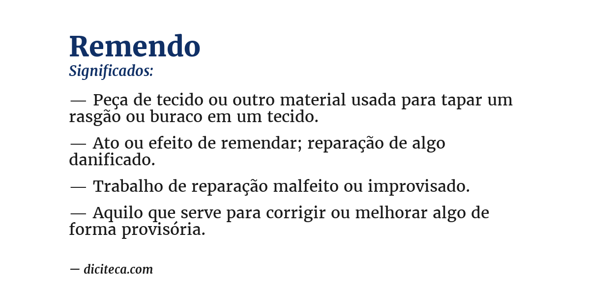 Significado de remendo