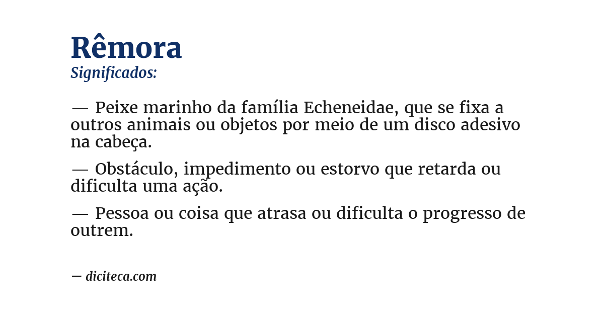 Significado de rêmora