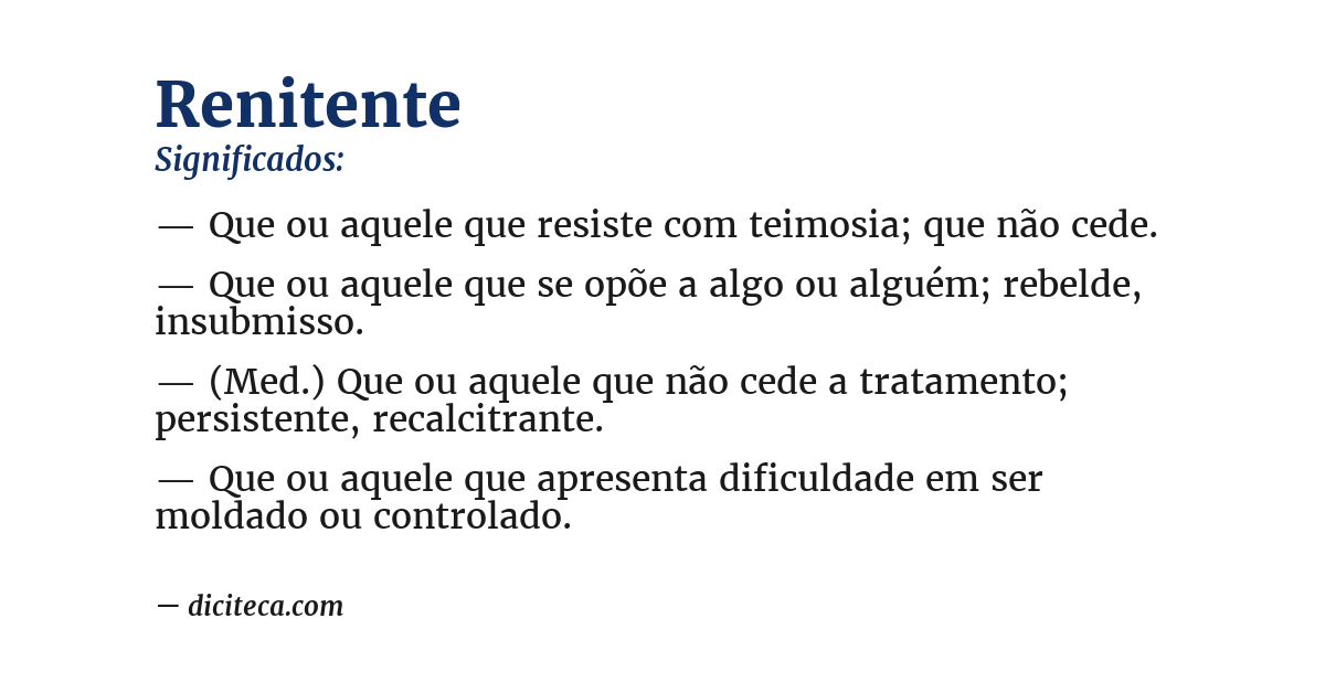 Significado de renitente