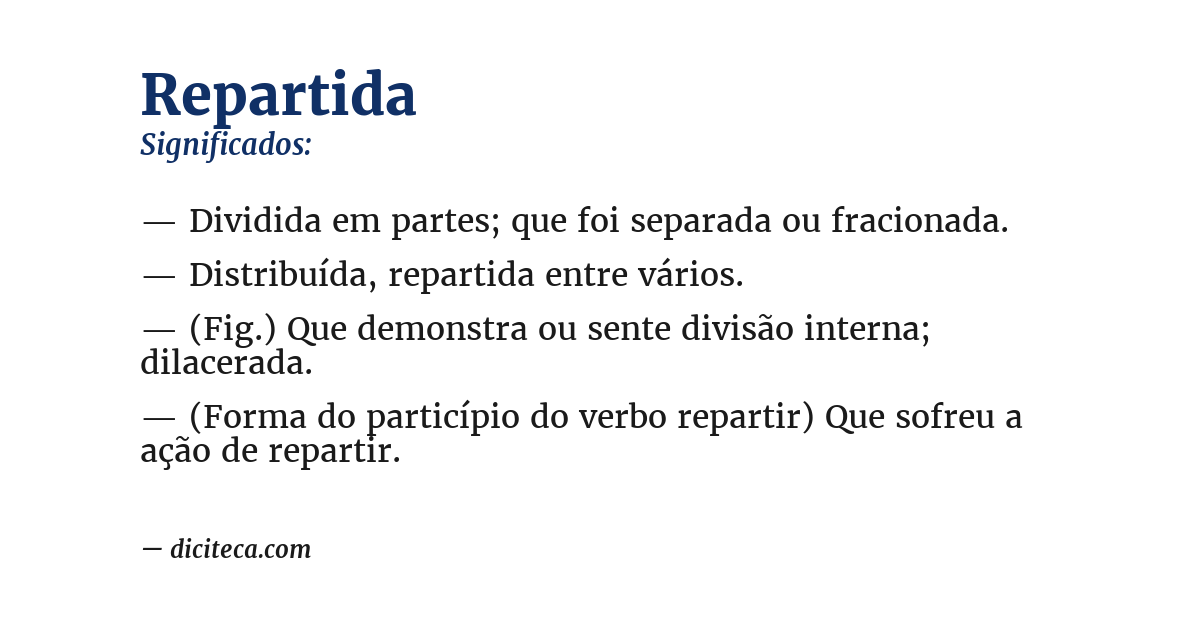 Significado de repartida