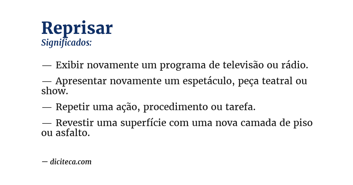 Significado de reprisar