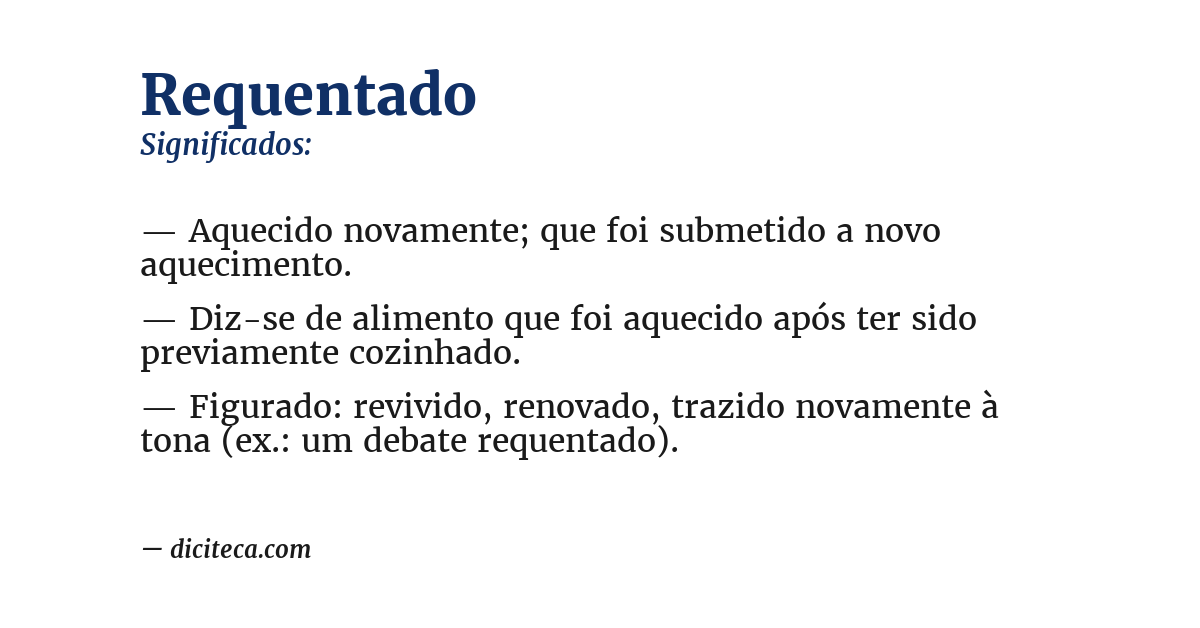 Significado de requentado