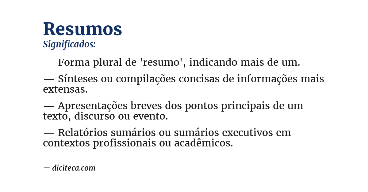 Significado de resumos