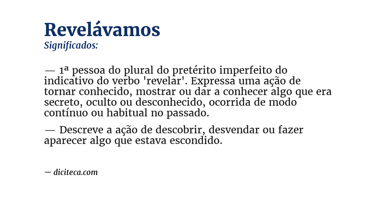 Significado de revelávamos