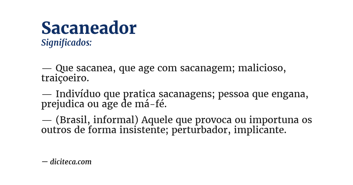 Significado de sacaneador