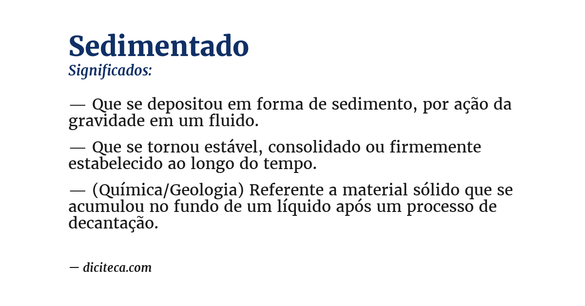 Significado de sedimentado
