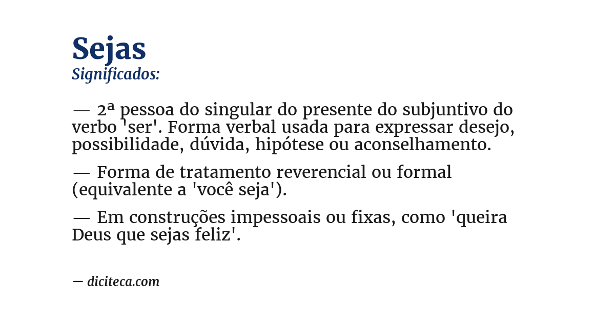 Significado de sejas