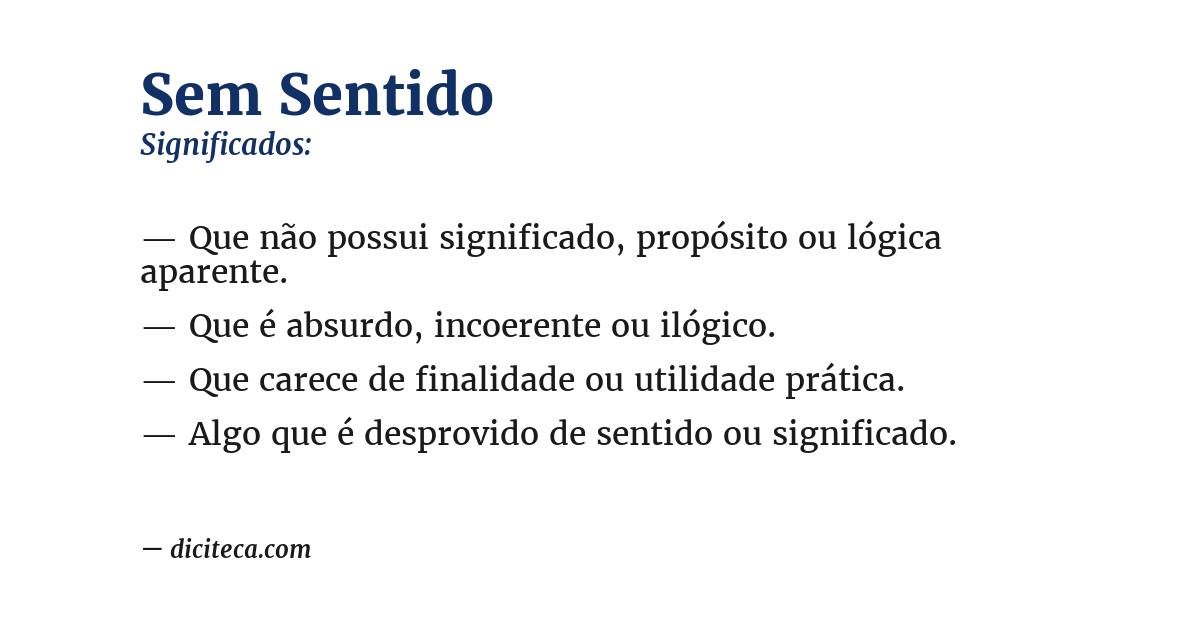 Significado de sem sentido