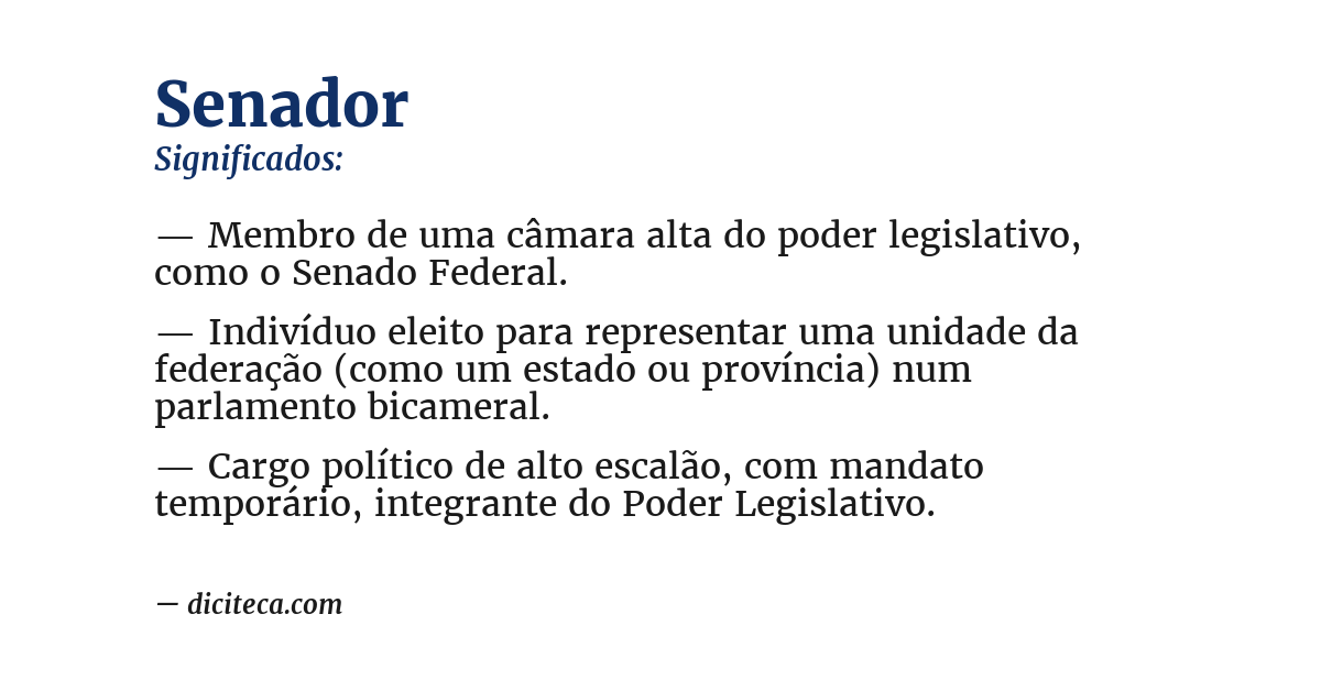 Significado de senador