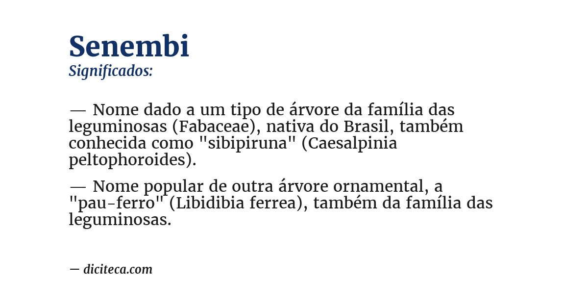 Significado de senembi