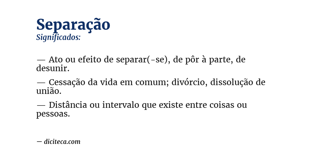 Significado de separação