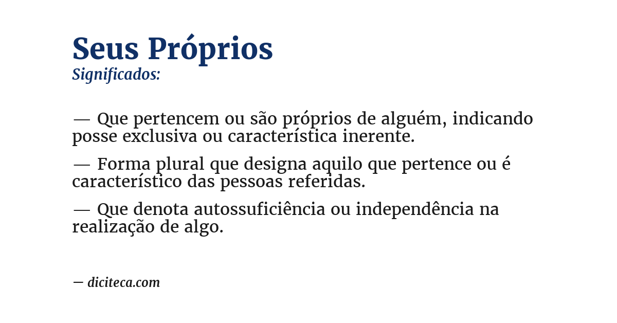 Significado de seus próprios