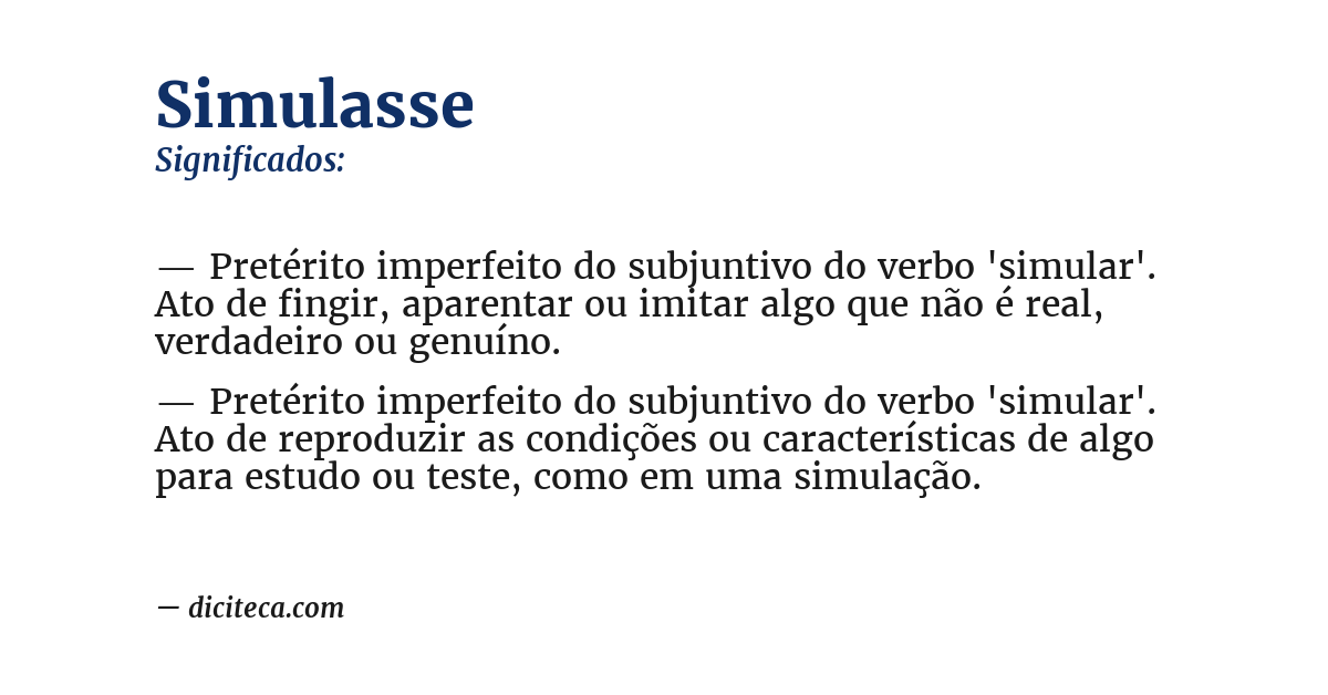 Significado de simulasse