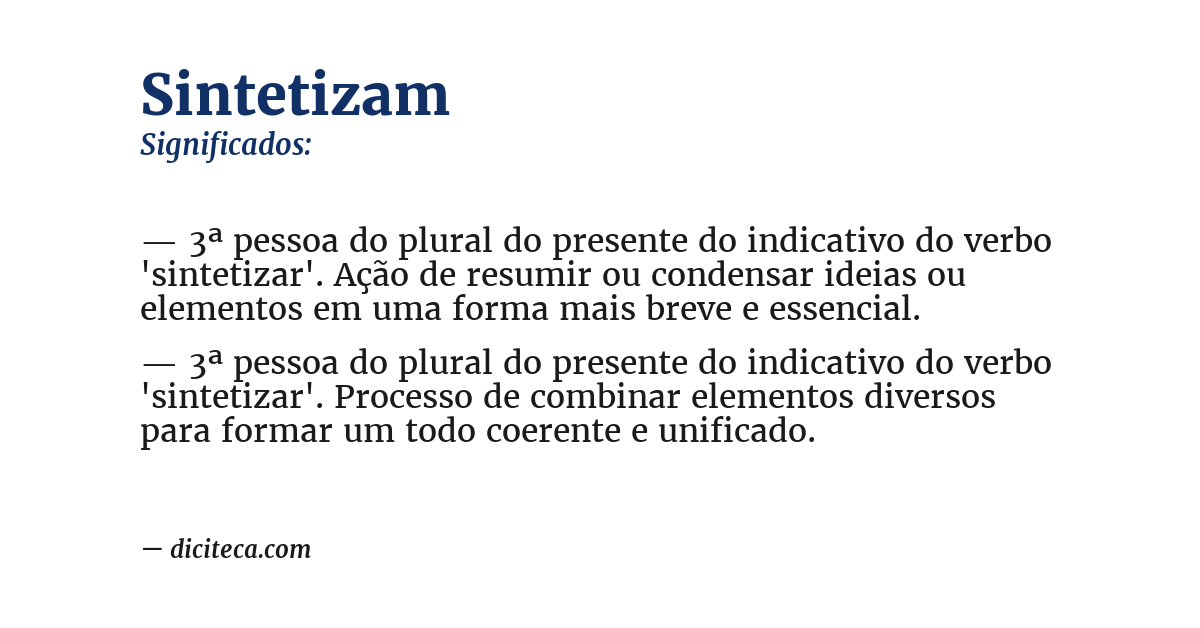 Significado de sintetizam