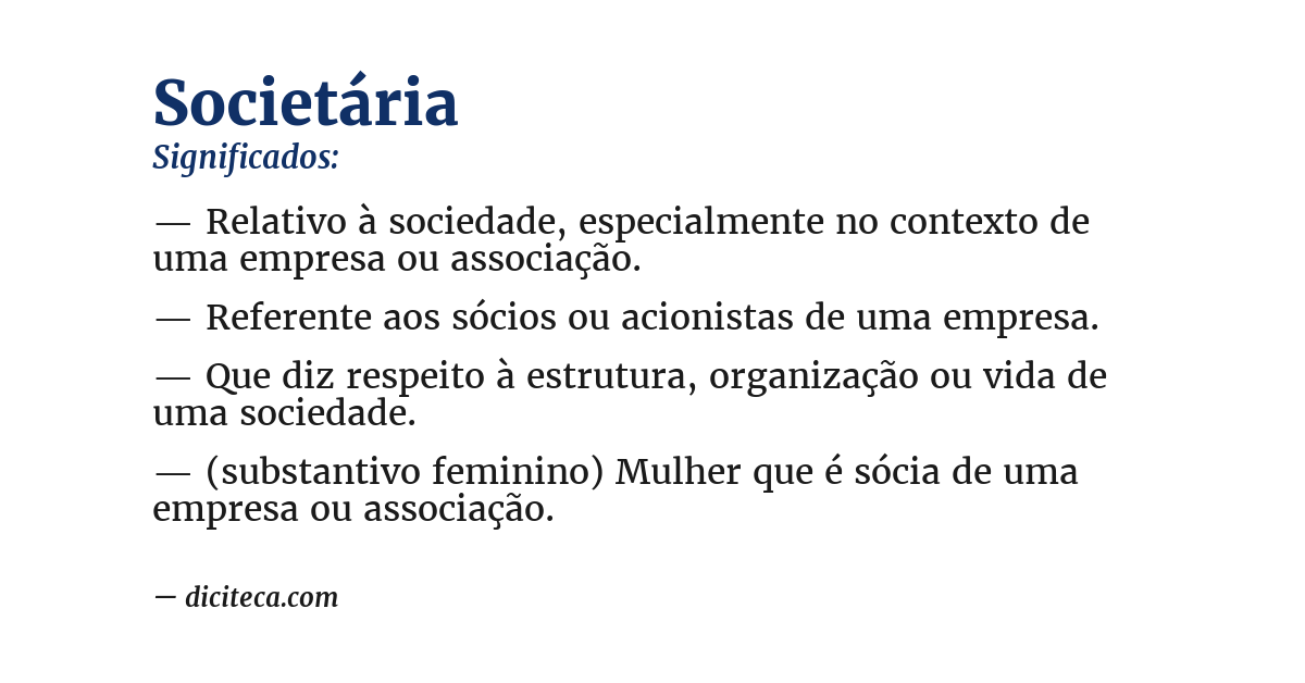 Significado de societária