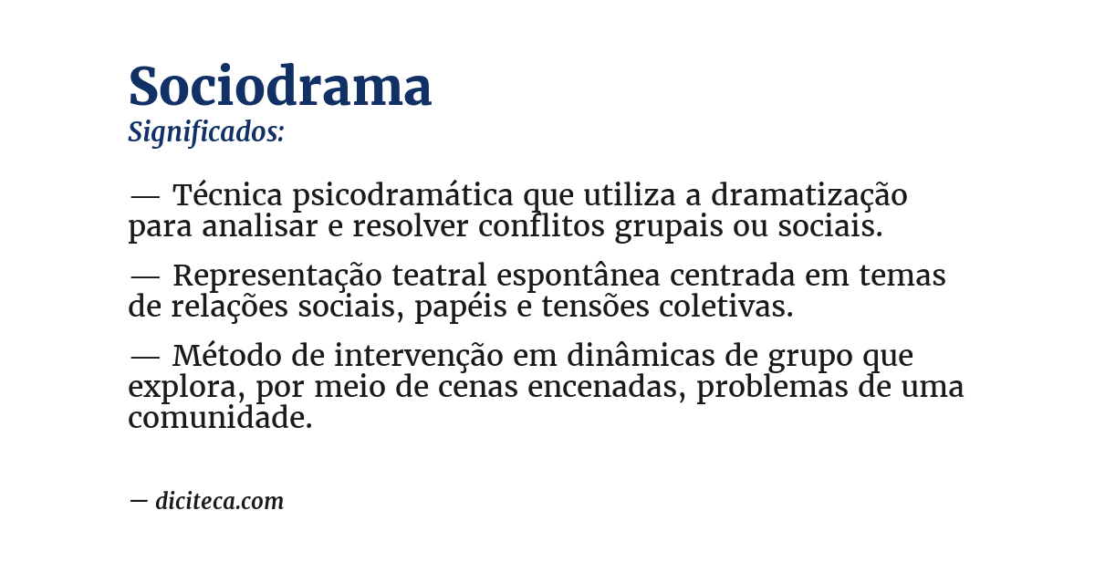 Significado de sociodrama