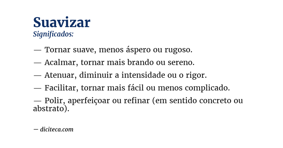 Significado de suavizar