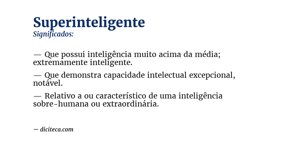 Significado de superinteligente