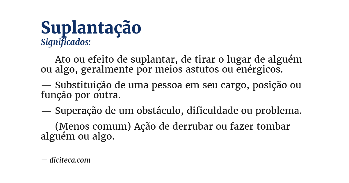 Significado de suplantação