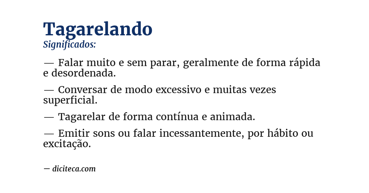 Significado de tagarelando