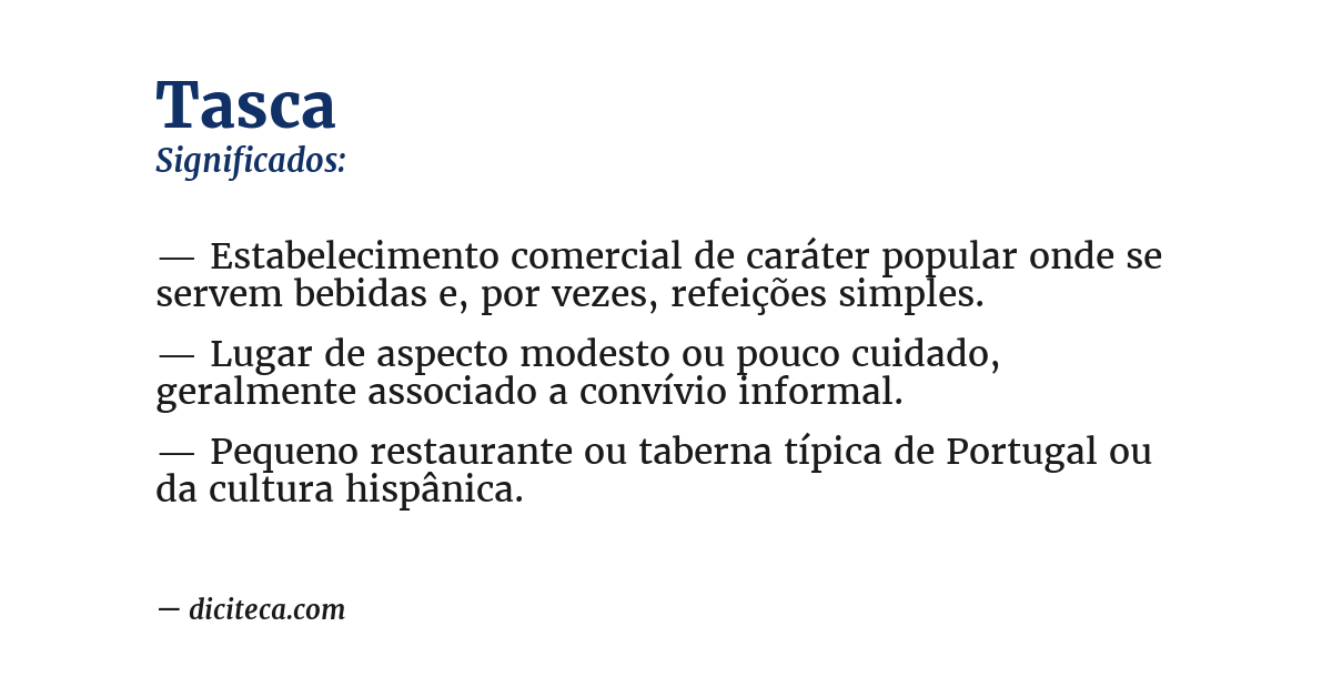 Significado de tasca