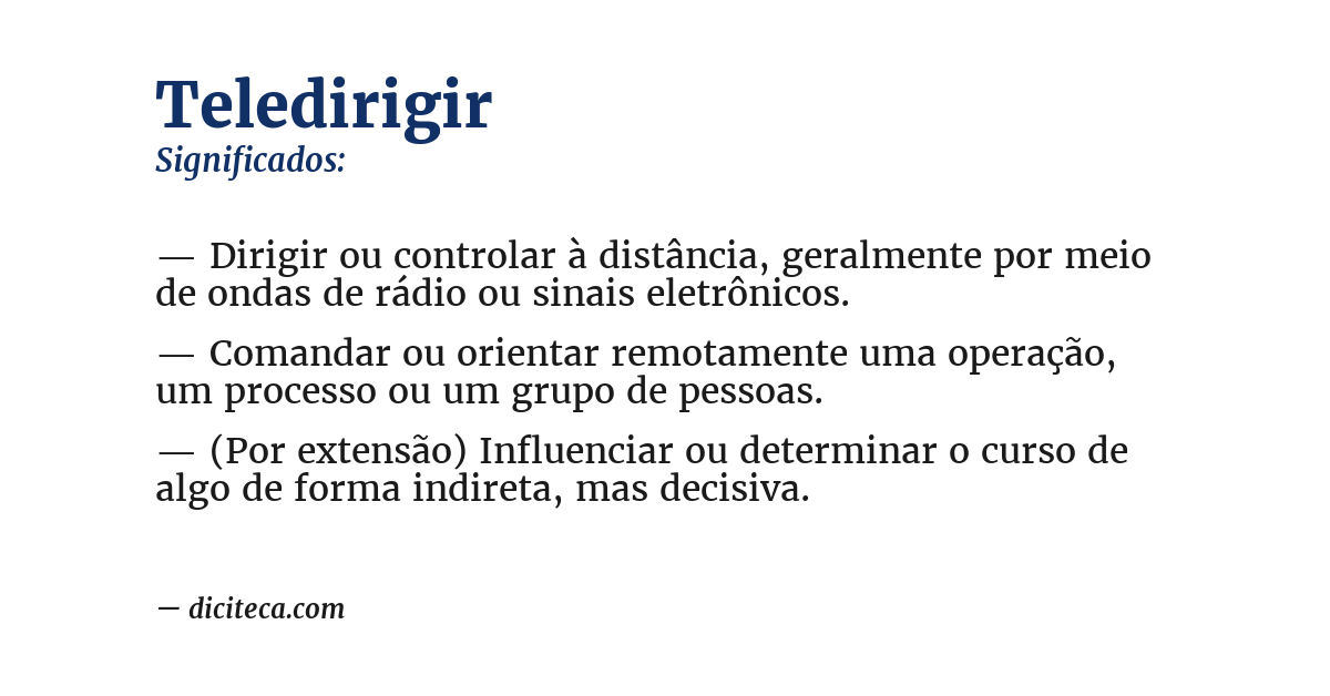 Significado de teledirigir