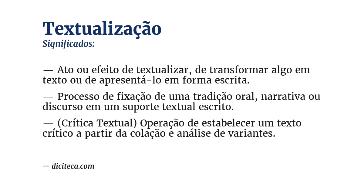 Significado de textualização