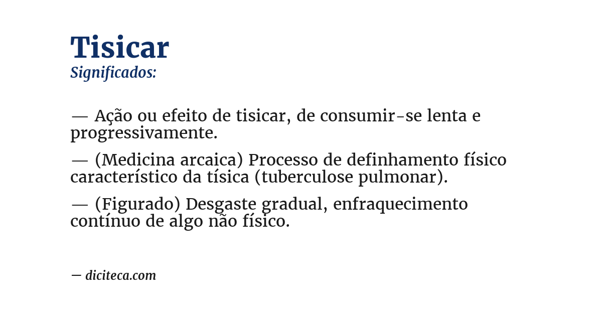 Significado de tisicar