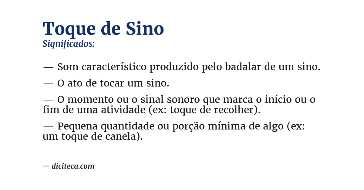 Significado de toque de sino