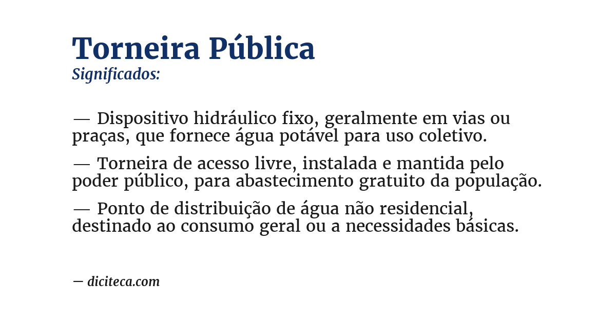 Significado de torneira pública
