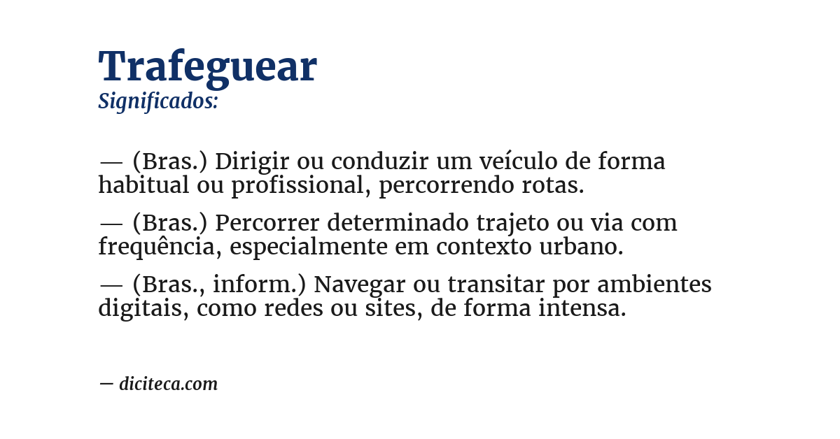 Significado de trafeguear
