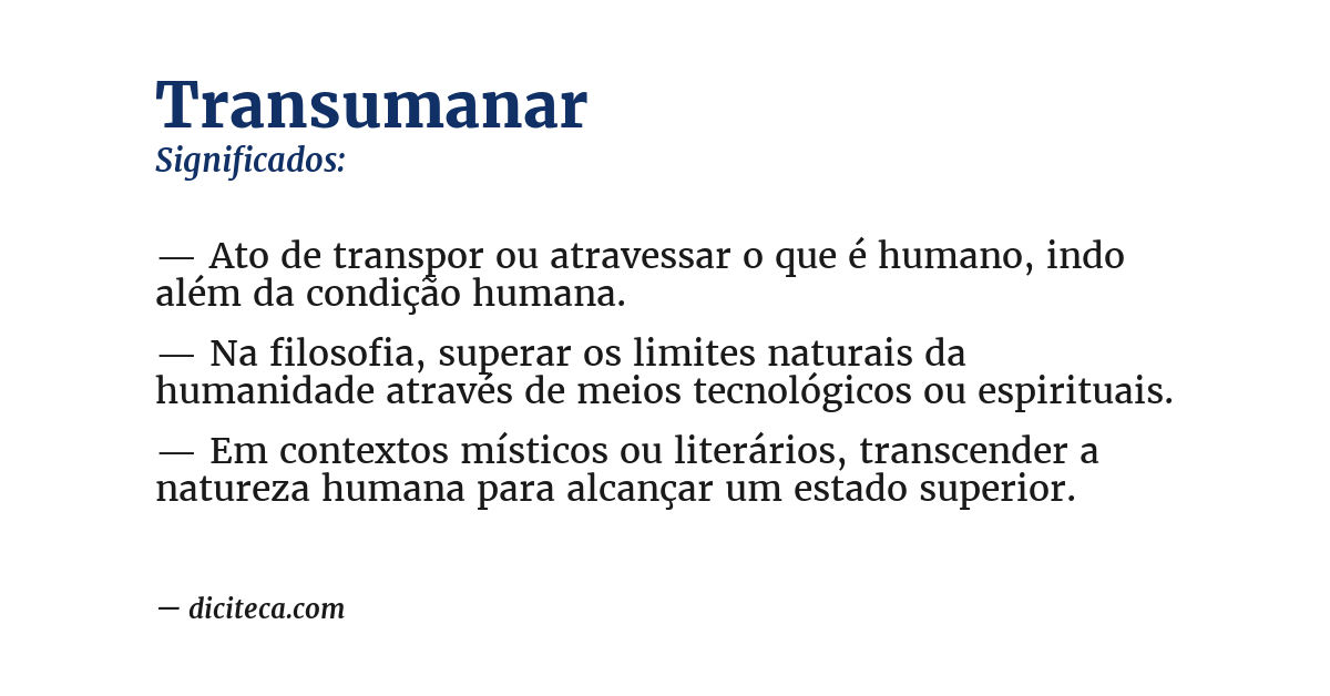 Significado de transumanar