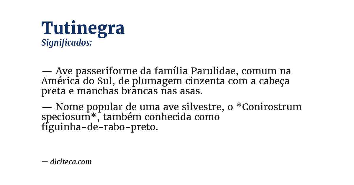 Significado de tutinegra