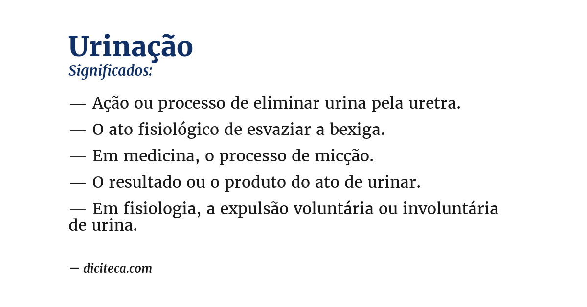 Significado de urinação