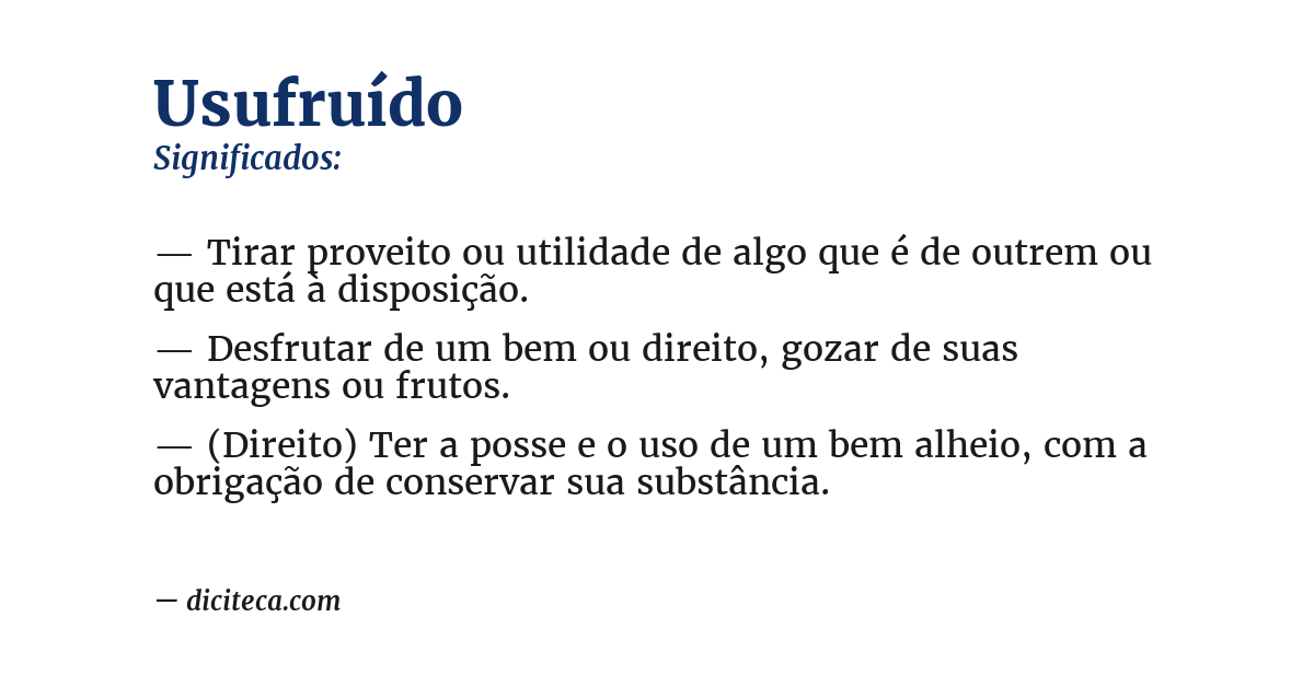 Significado de usufruído